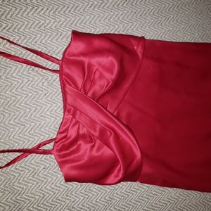 Beautiful red satin girls dress